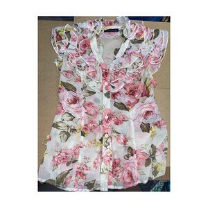 Sheer floral shirt